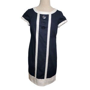 Vintage Ann Taylor Petites Black and White Short Sleeve Mini Dress size 4P